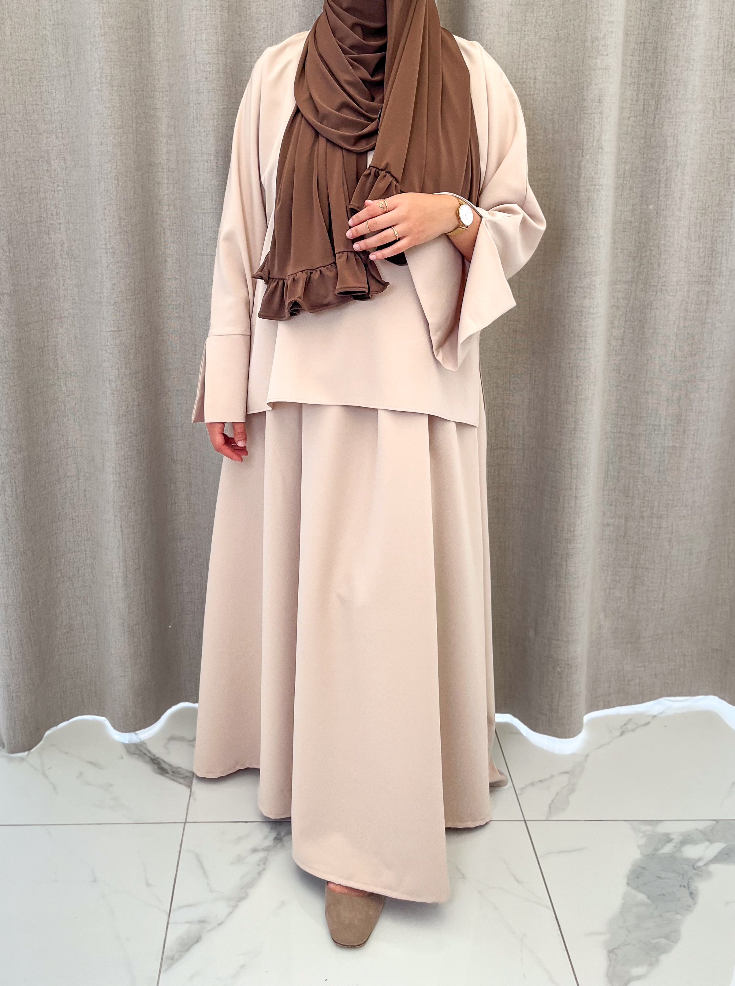 Ensemble jupe classy beige