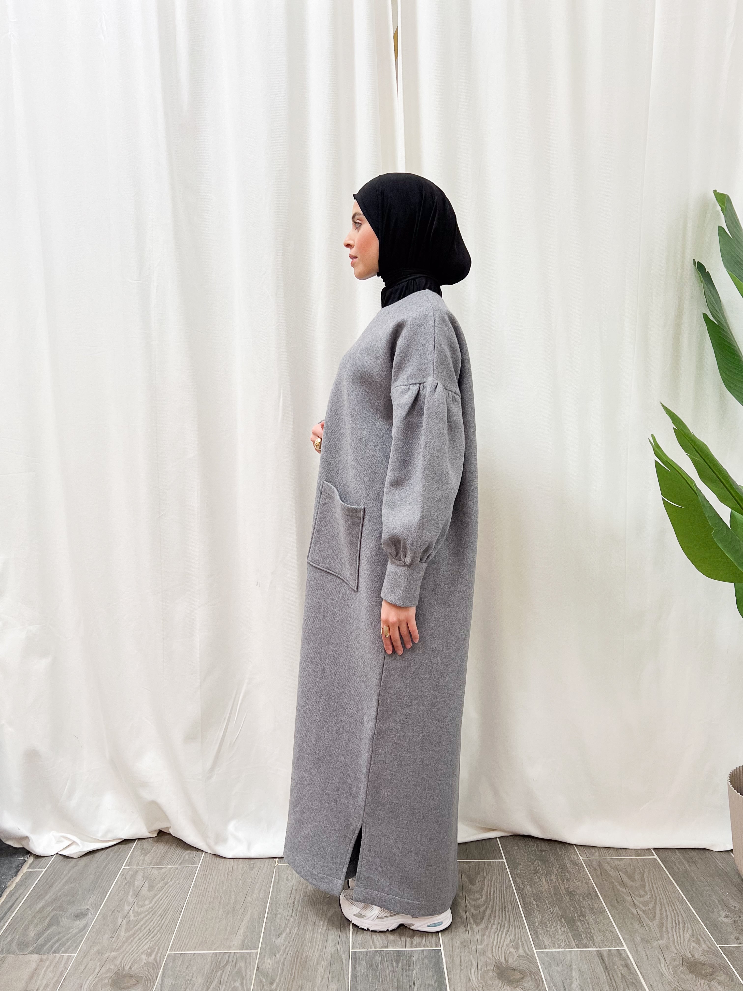 Abaya Mariya gris chiné