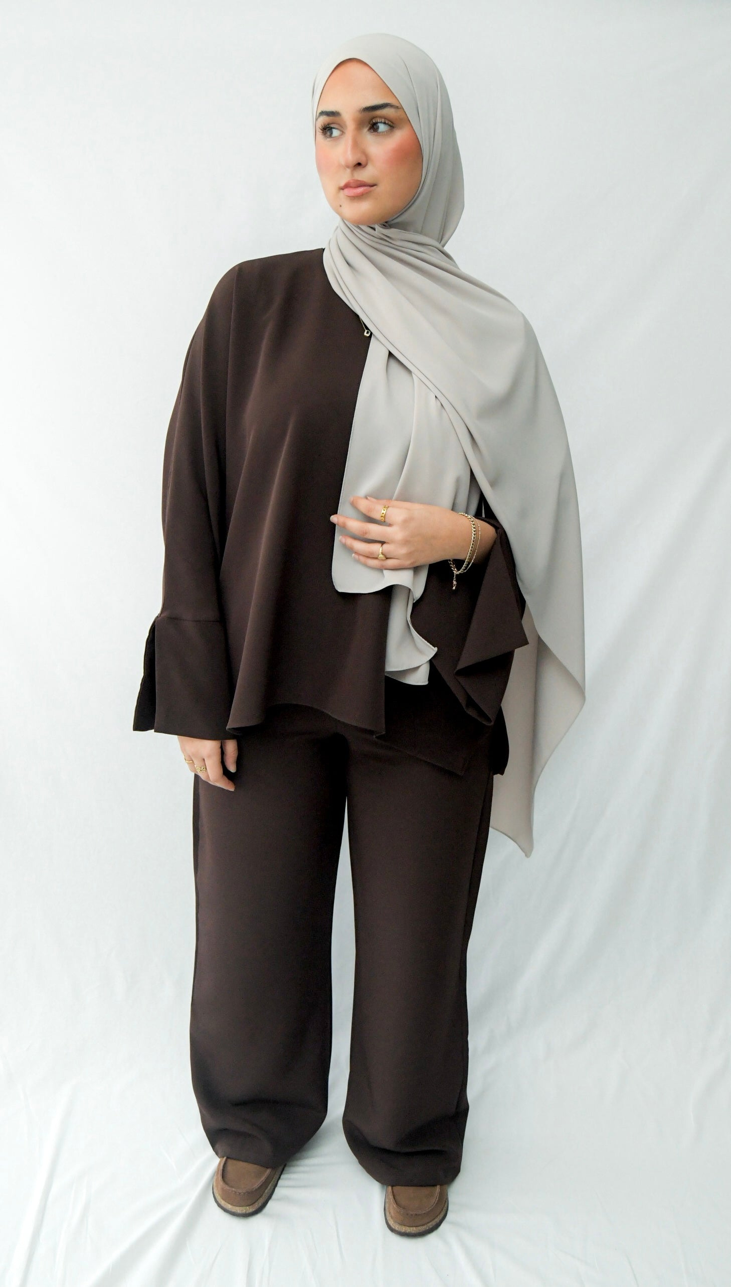 Ensemble pantalon classy marron