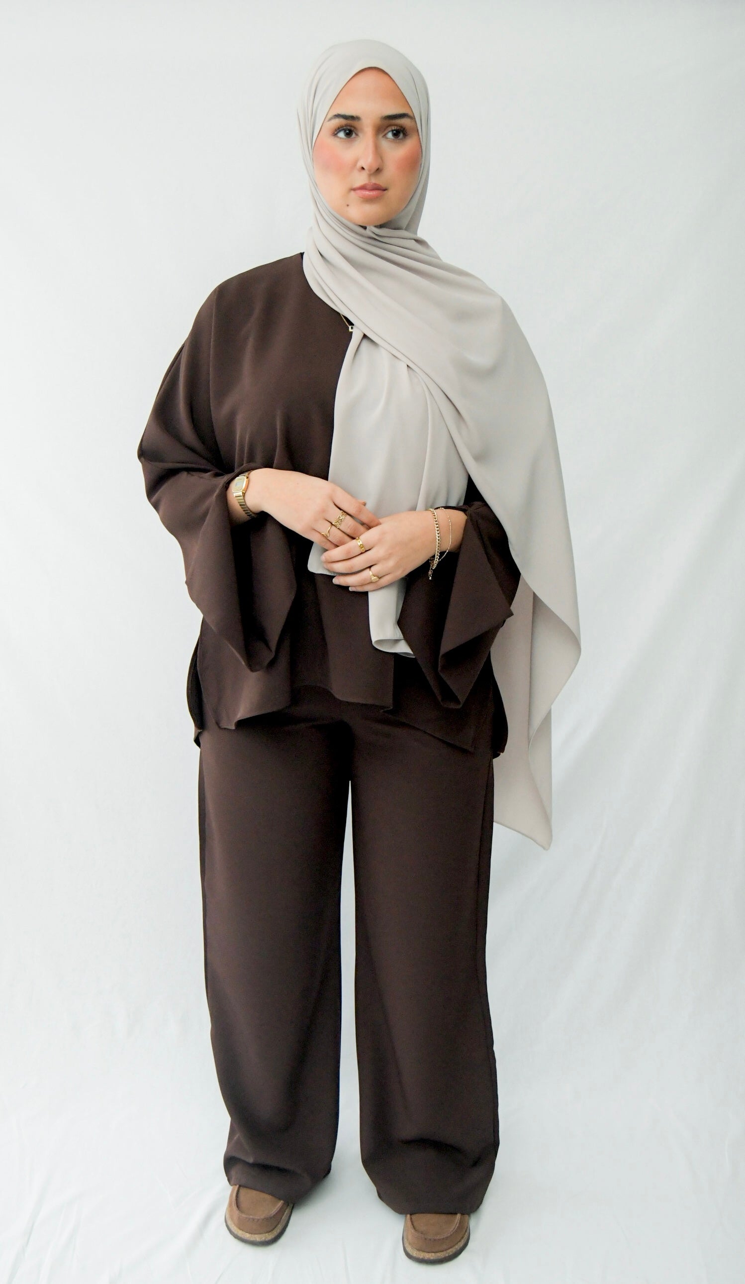 Ensemble pantalon classy marron