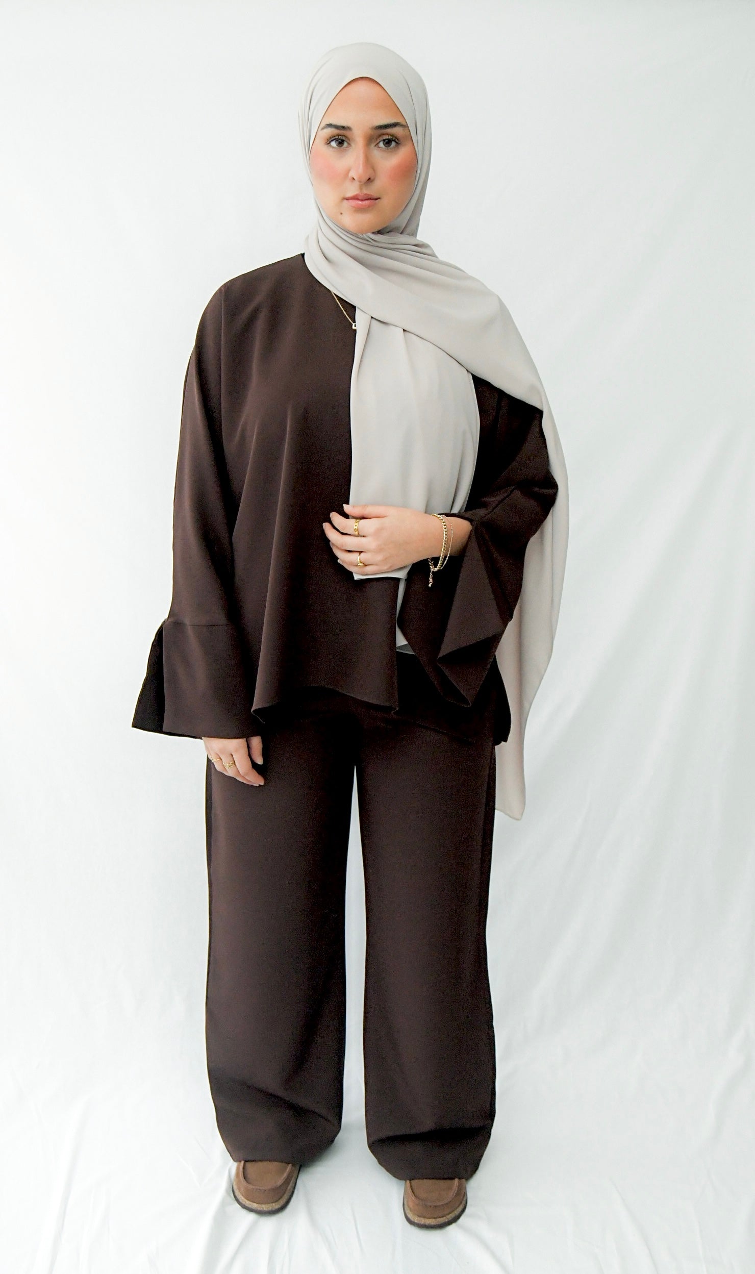 Ensemble pantalon classy marron