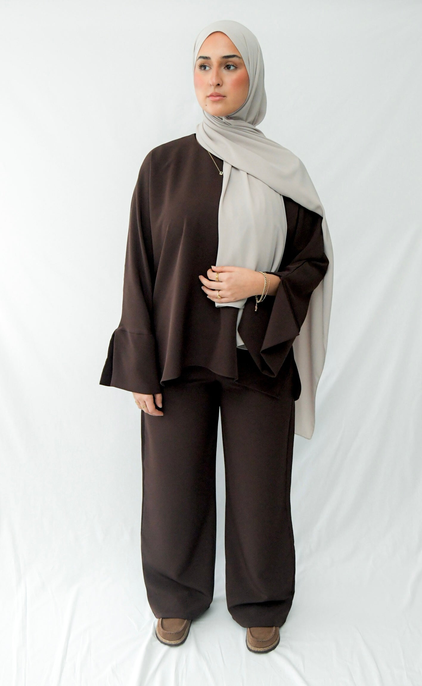 Ensemble pantalon classy marron