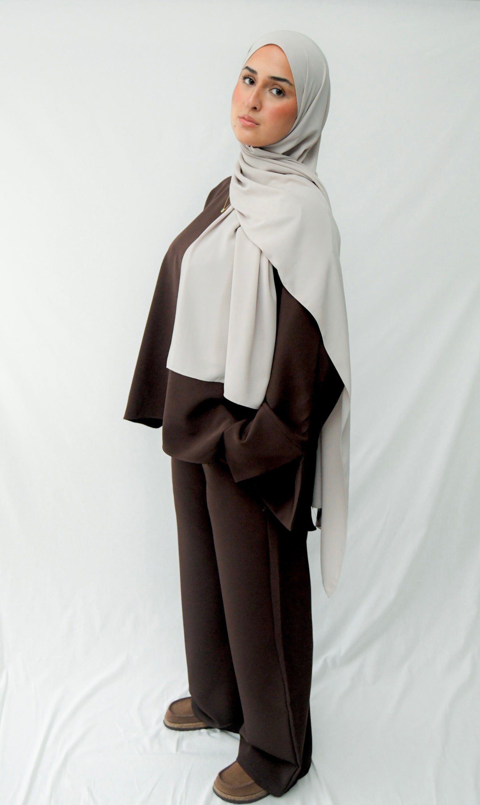 Ensemble pantalon classy marron