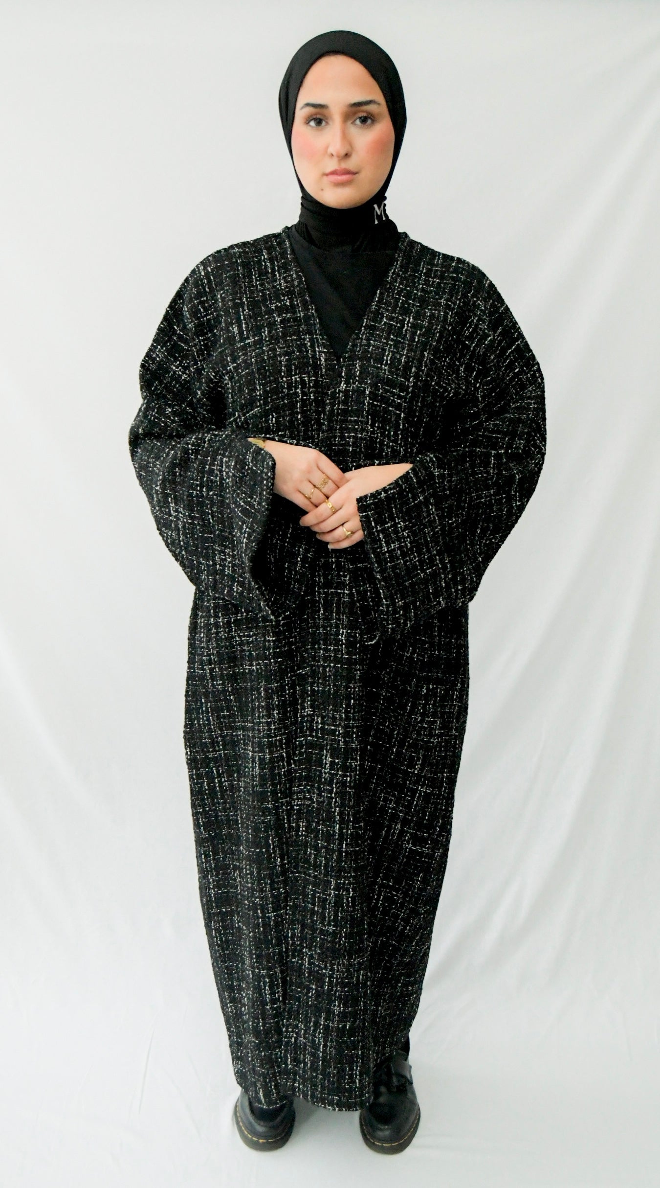 Kimono tweed noir & blanc