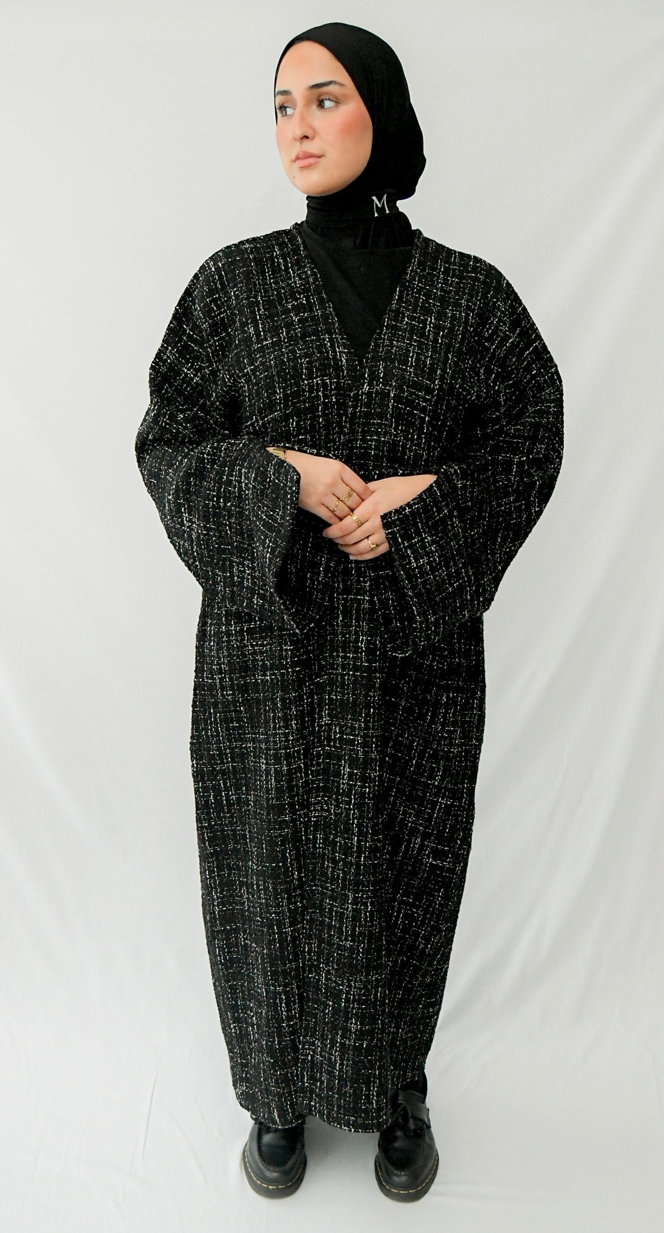 Kimono tweed noir & blanc