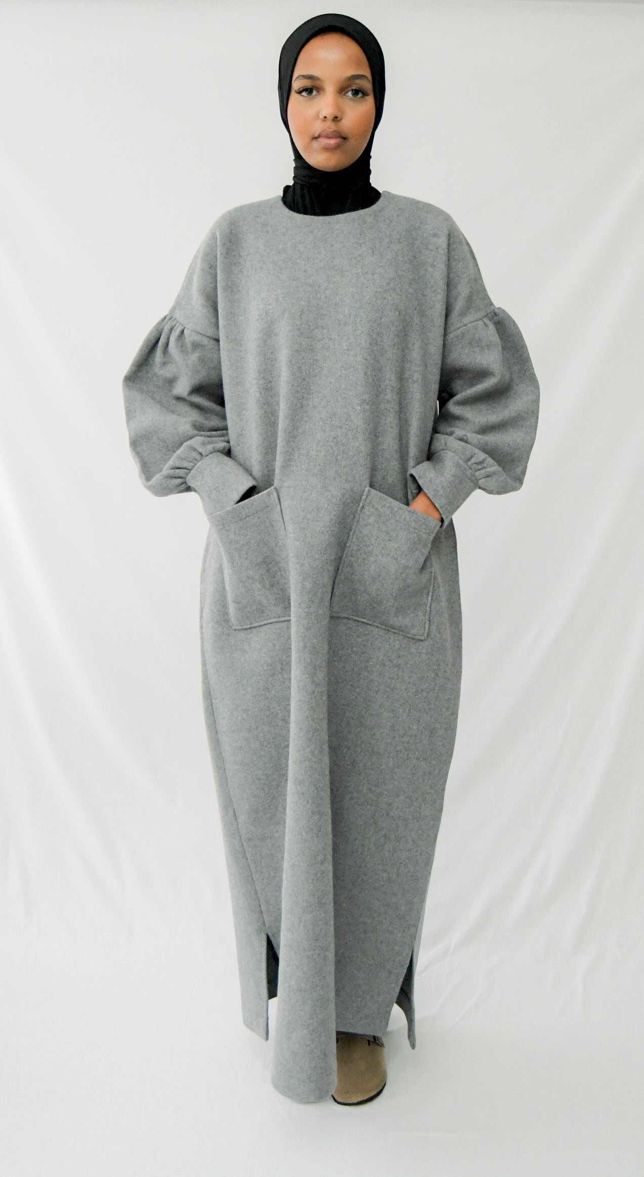 Abaya Mariya gris chiné