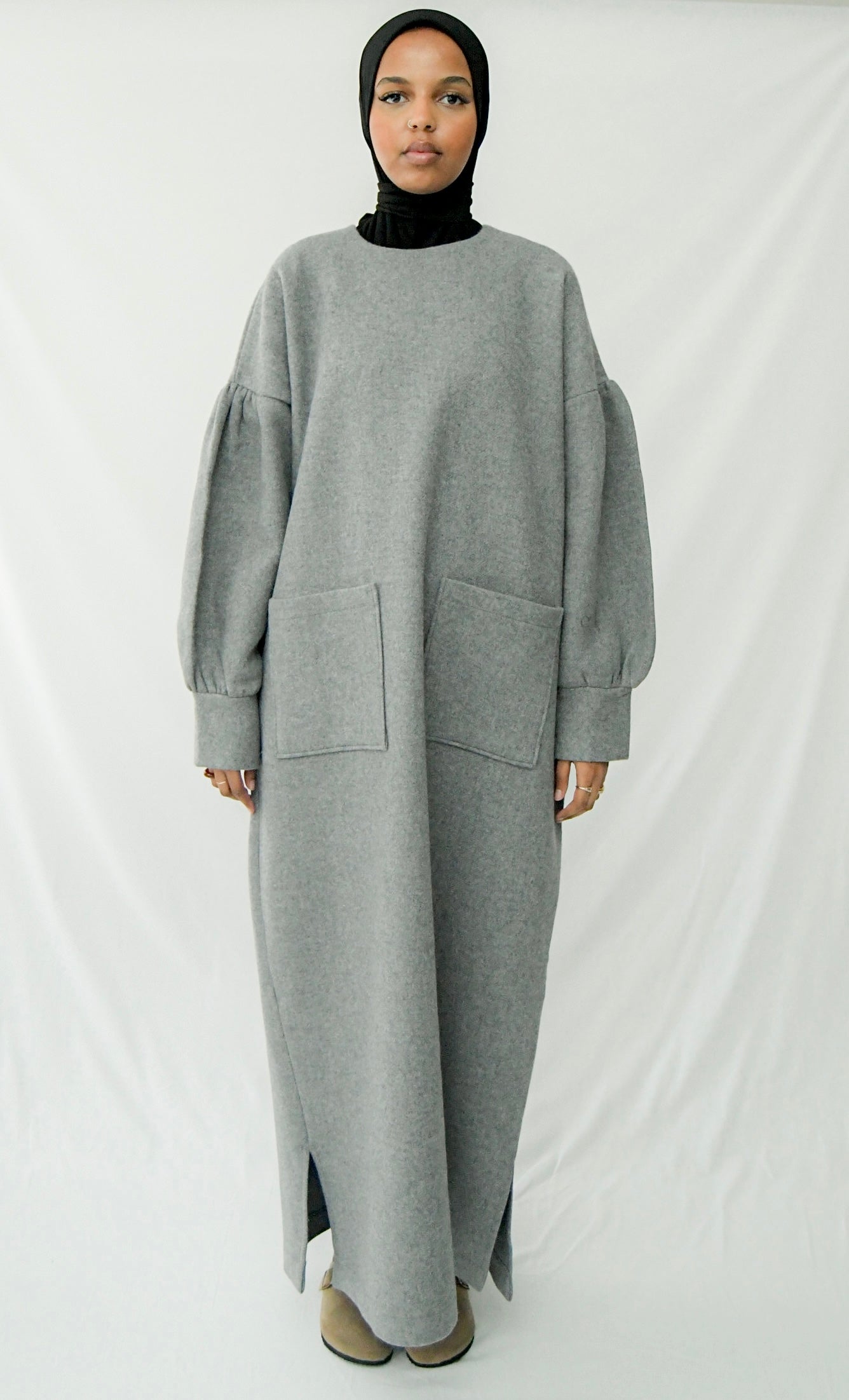 Abaya Mariya gris chiné