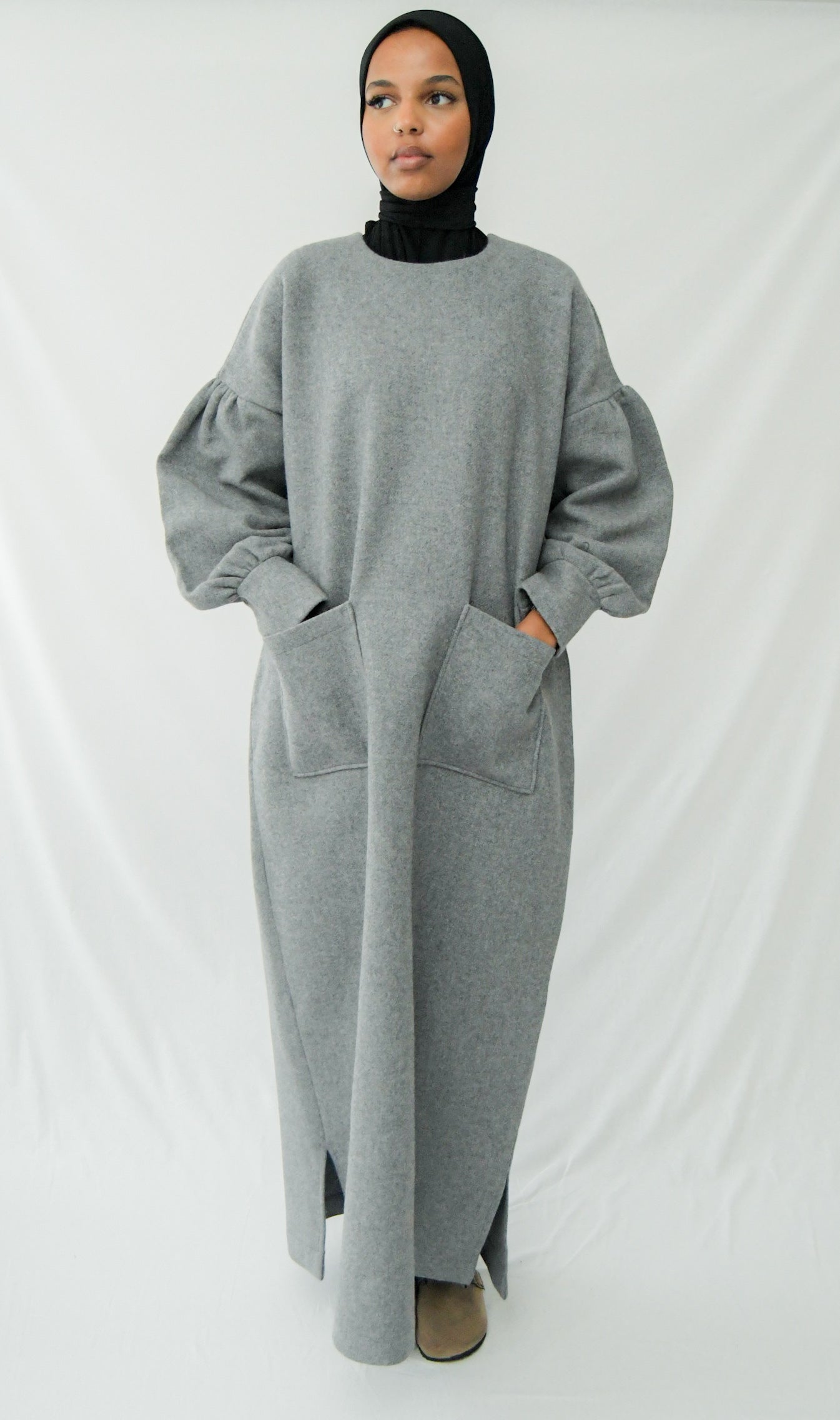 Abaya Mariya gris chiné